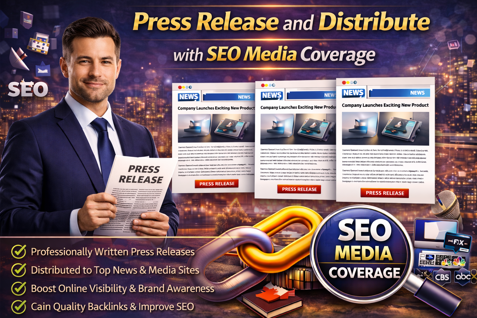 I Will Write Press Release and Distribute with SEO Media Coverage