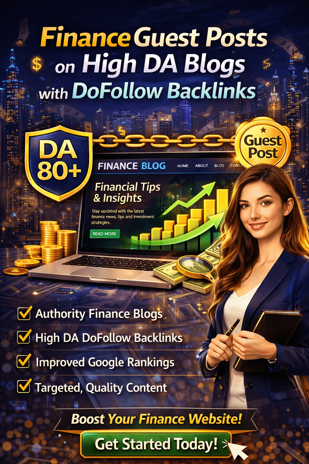 I Will Publish Finance Guest Posts on High DA Blogs with Dofollow Backlinks