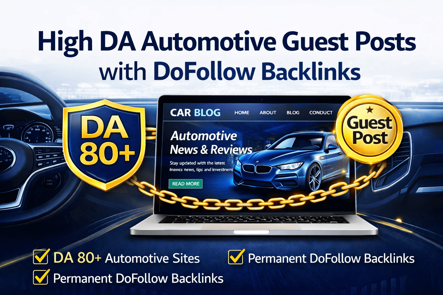 I Will Publish High DA Automotive Guest Posts with DoFollow Backlinks