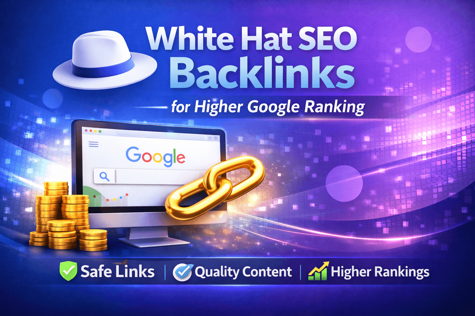 I will build white hat SEO backlinks for higher Google ranking
