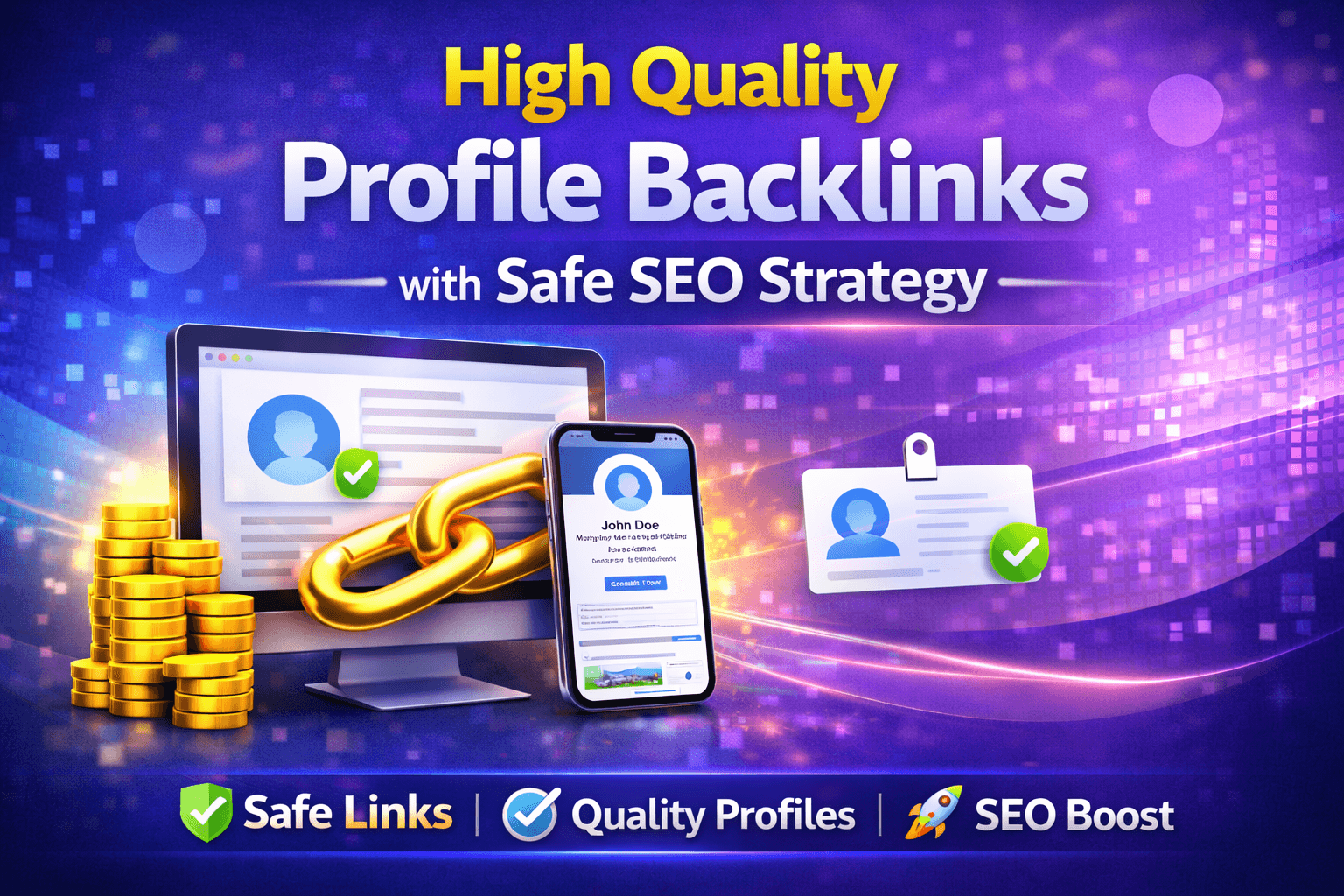 I will create high quality profile backlinks with safe SEO strategy