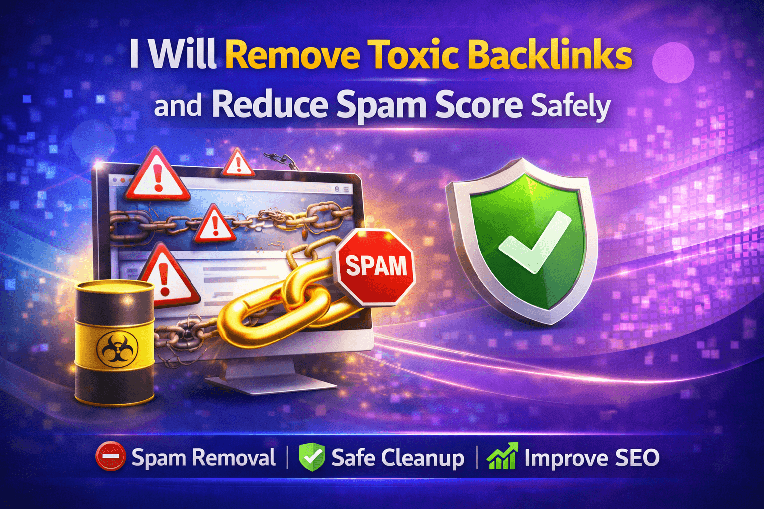 I will remove toxic backlinks and reduce spam score safely