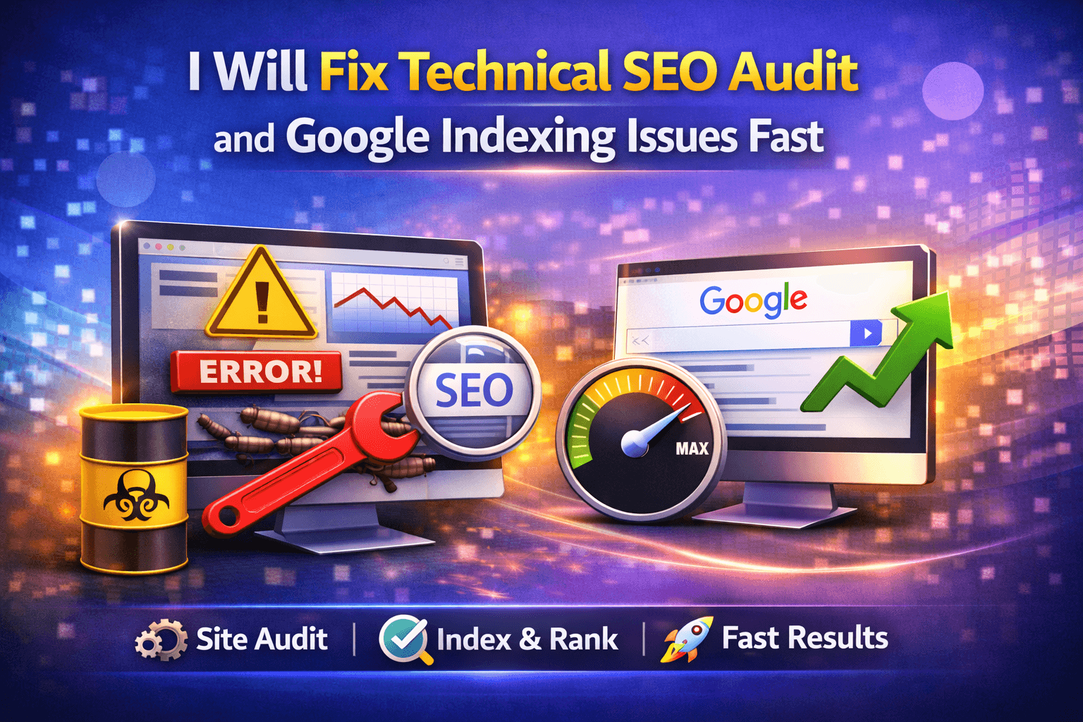 I will fix technical SEO audit and Google indexing issues fast
