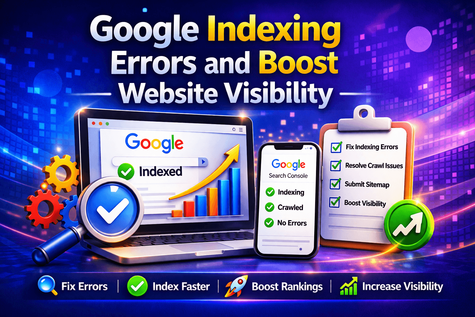 I will fix Google indexing errors and boost website visibility