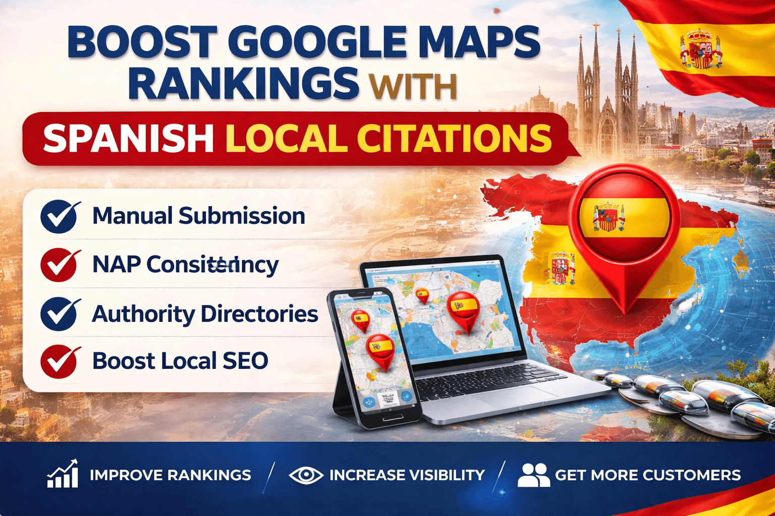 I will create Spain local citations for Google Maps SEO ranking
