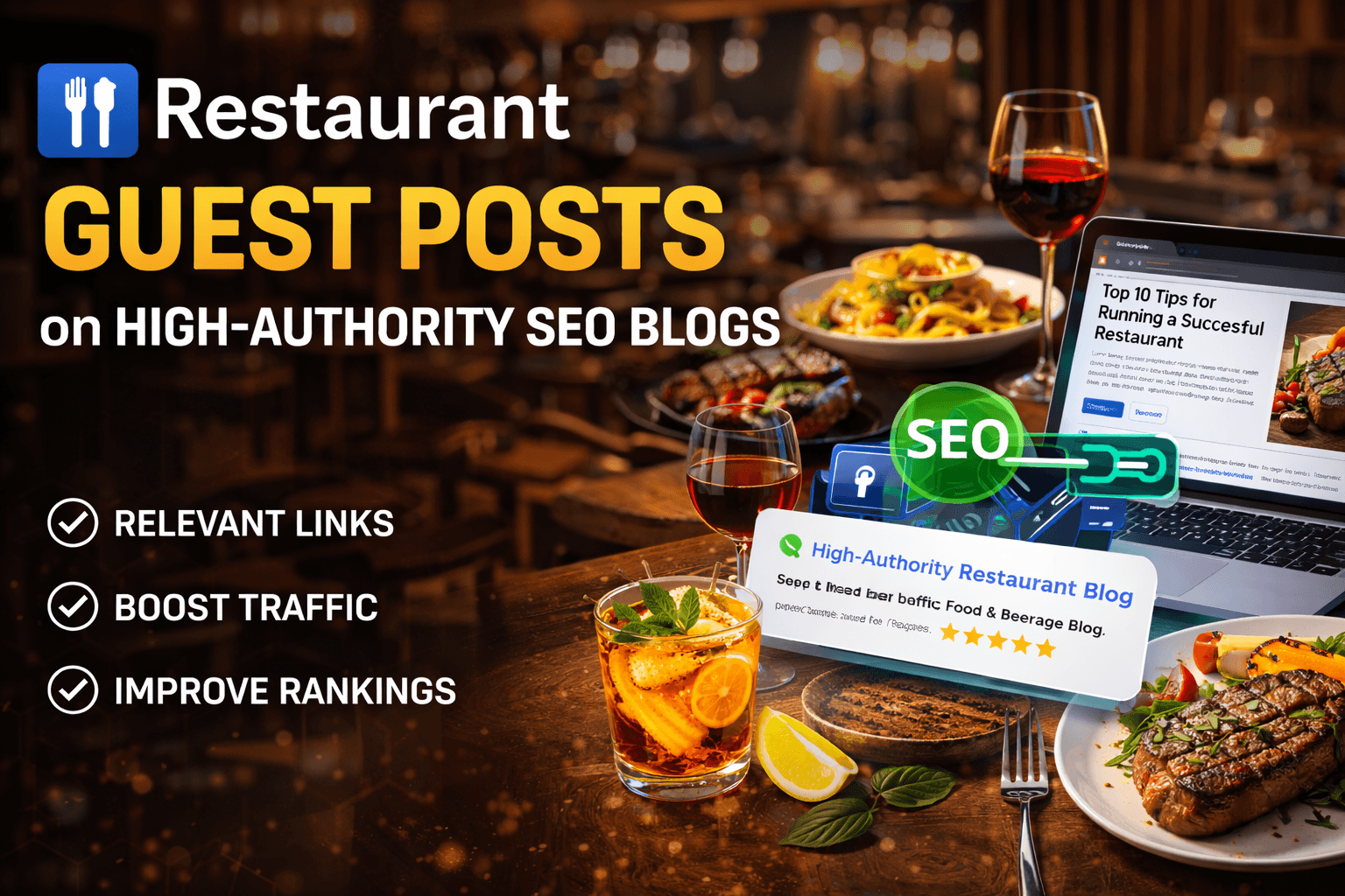 I will publish restaurant guest posts on high authority SEO blogs