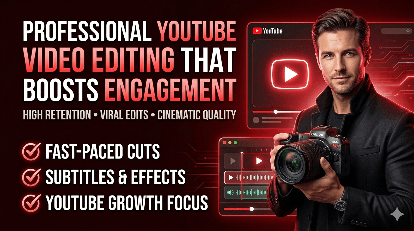 Professional YouTube Video Editing with Engaging Effects & SEO
