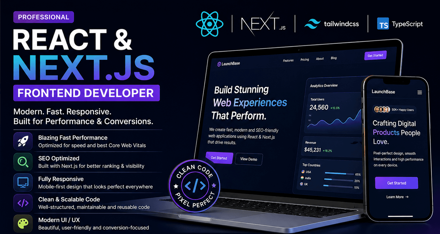 I Will Build a Professional React & Next.js Website