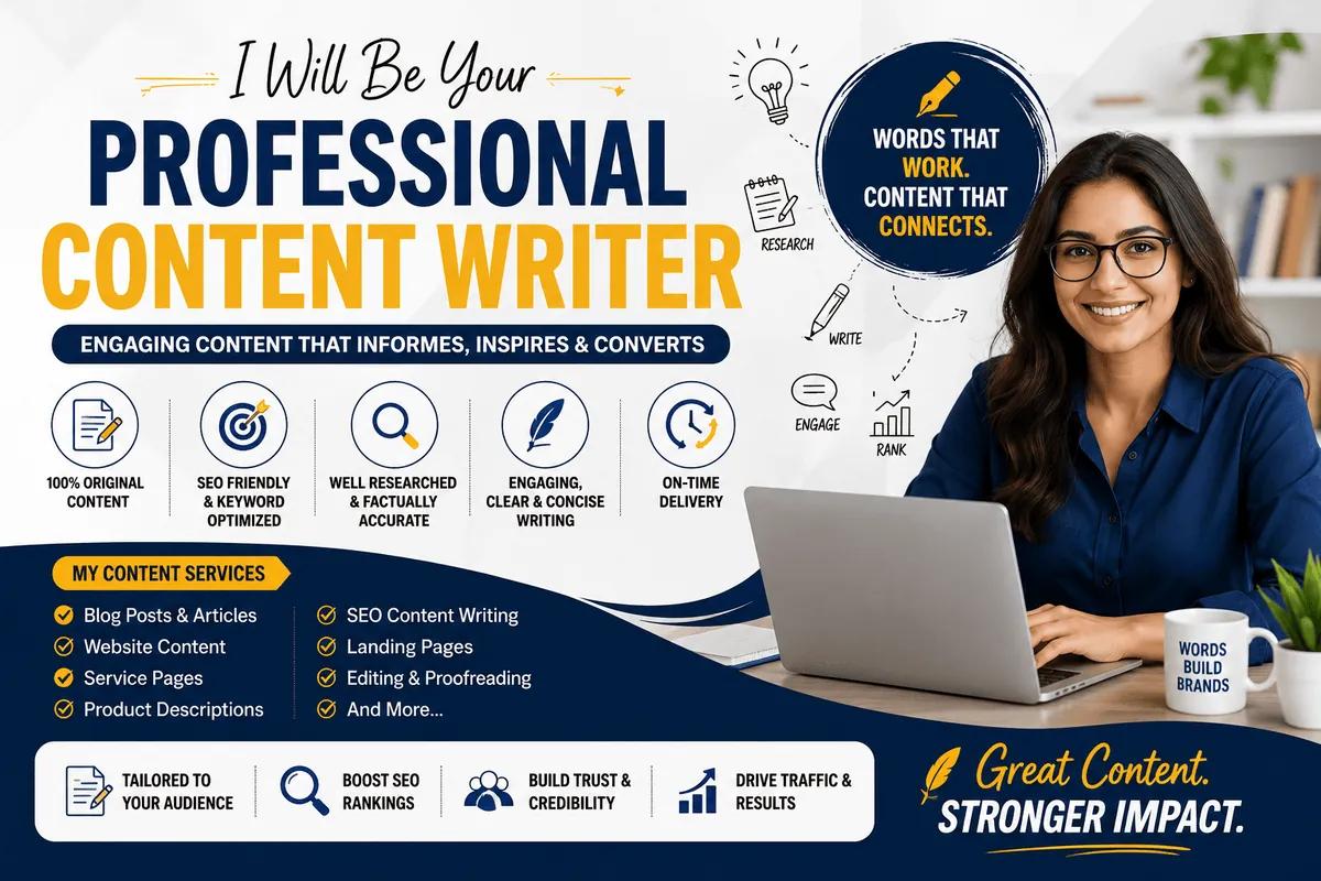 Professional Content Writer for Blogs and Websites