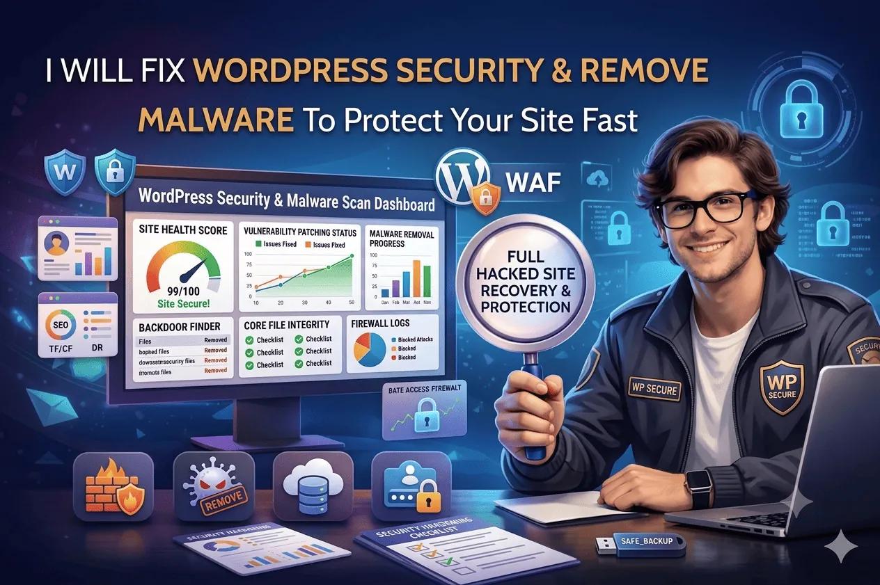 Fix wordpress security, hacked wordpress malware removal