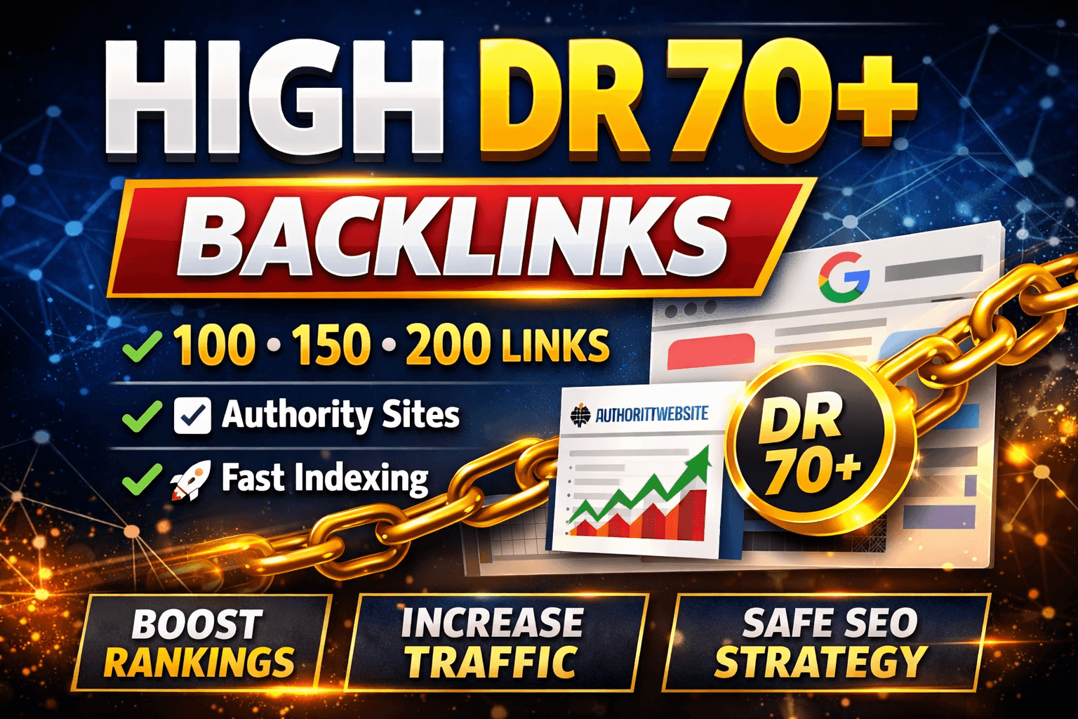 I will build high DR backlinks on real sites with strong Google indexing
