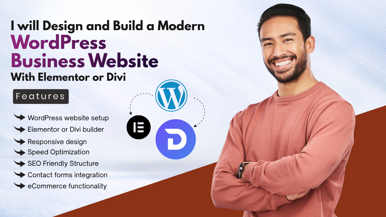I will design and build a modern WordPress business website with Elementor
