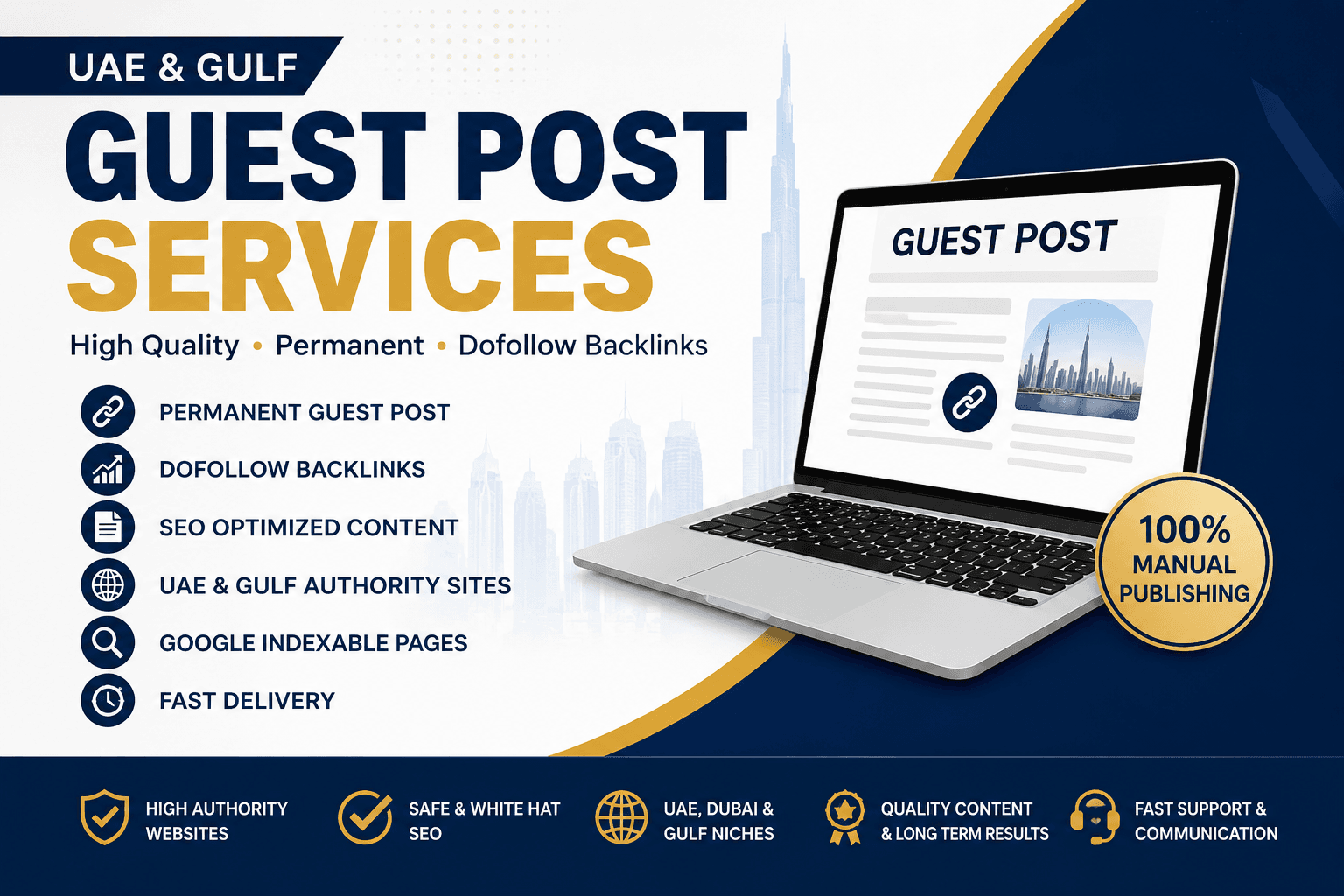 I will publish guest posts on UAE, Gulf and niche authority