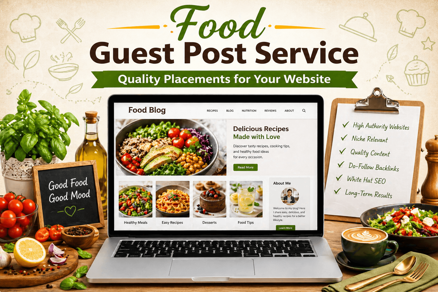 I will publish food niche guest posts on high authority web