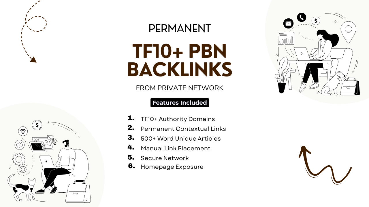 Permanent TF10+ PBN Backlinks from Private Network