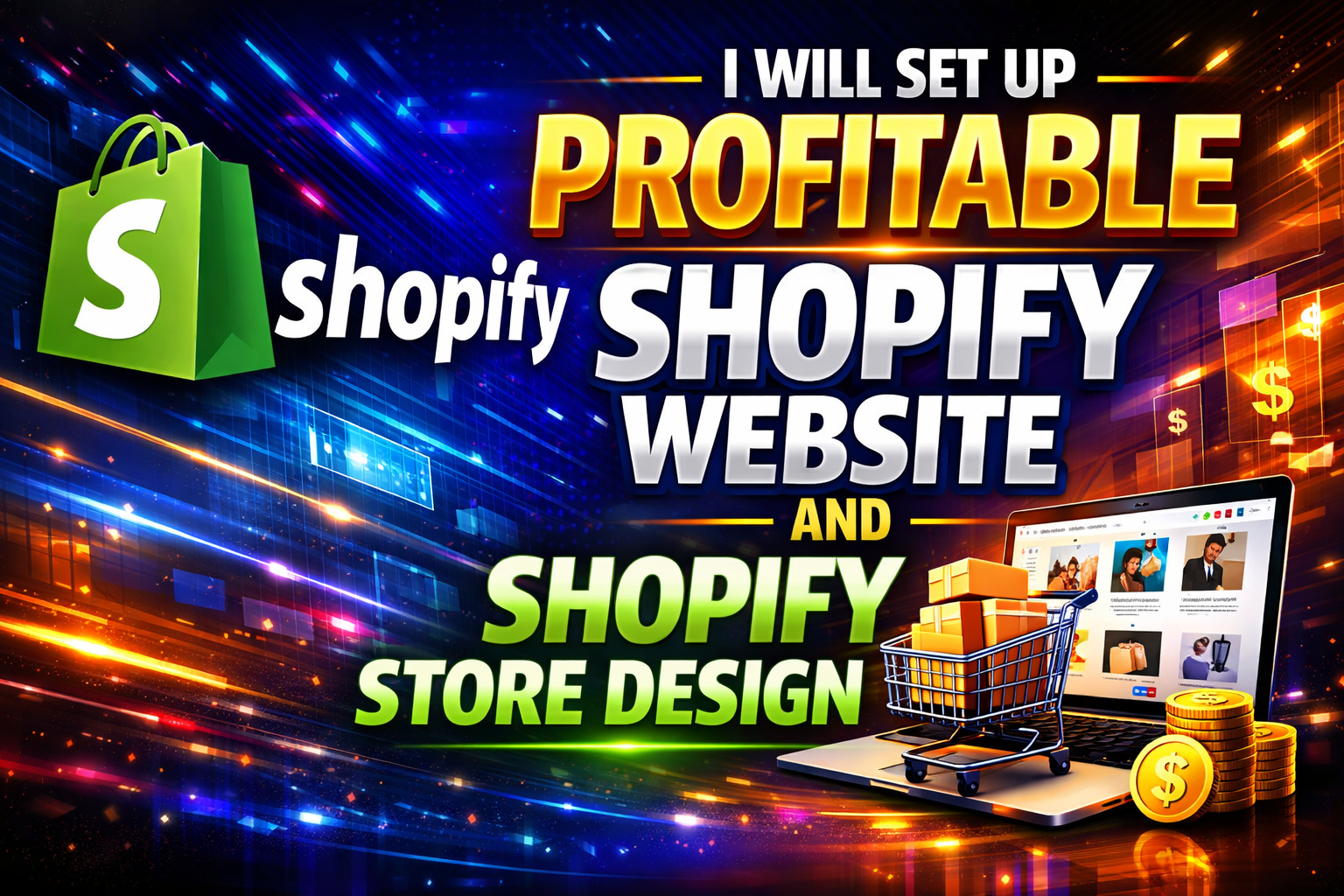 I will set up profitable Shopify website and Shopify store design