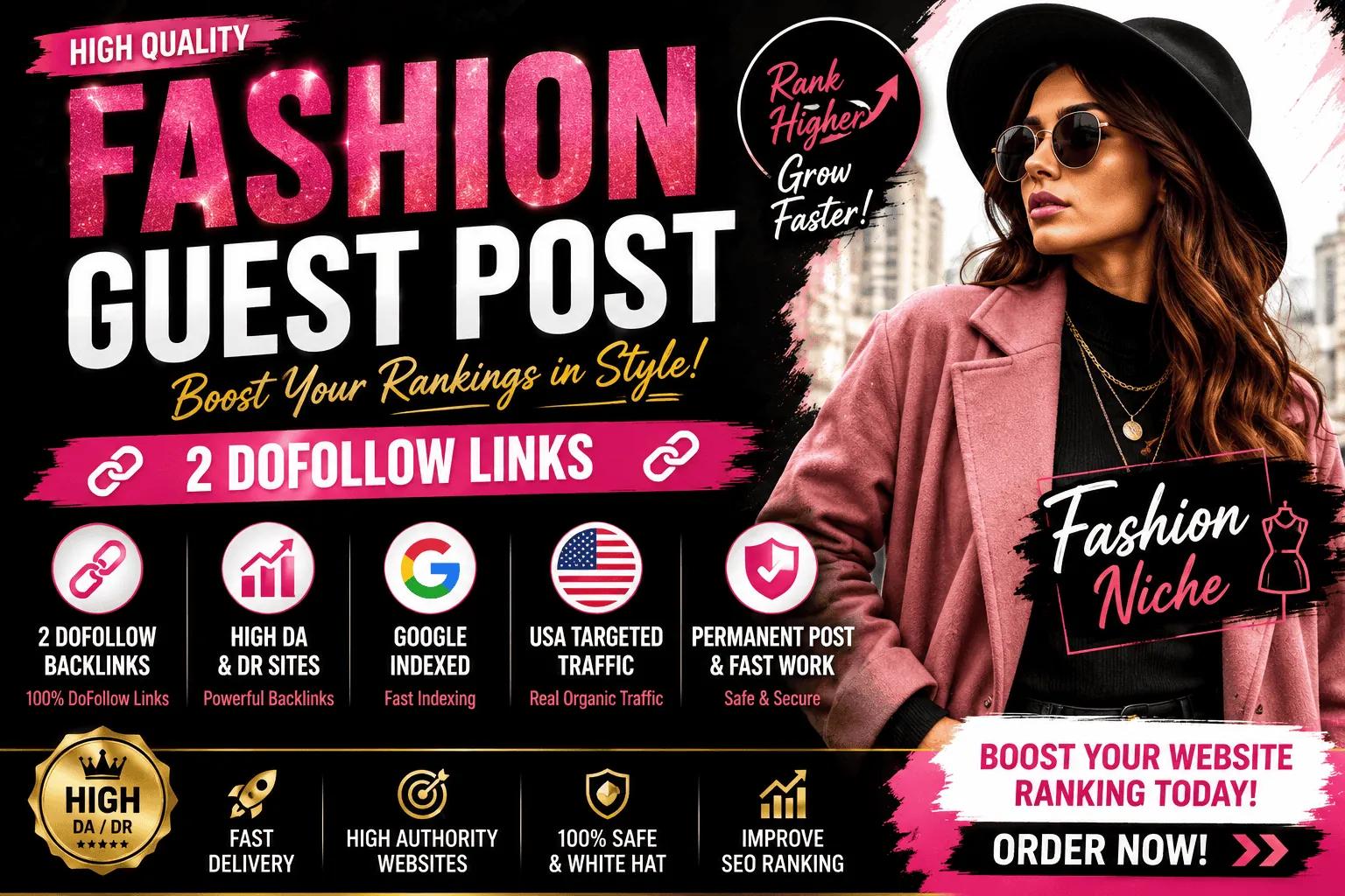 I will publish fashion guest post with 2 dofollow links high