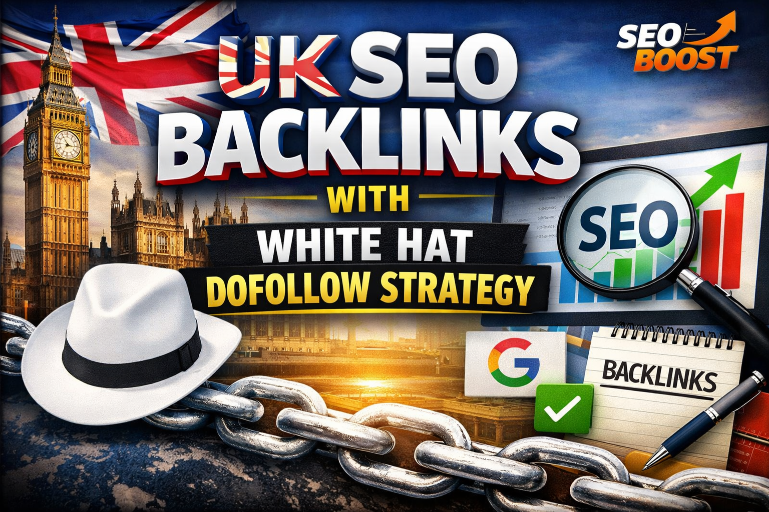 I will build UK SEO backlinks with white hat dofollow strategy