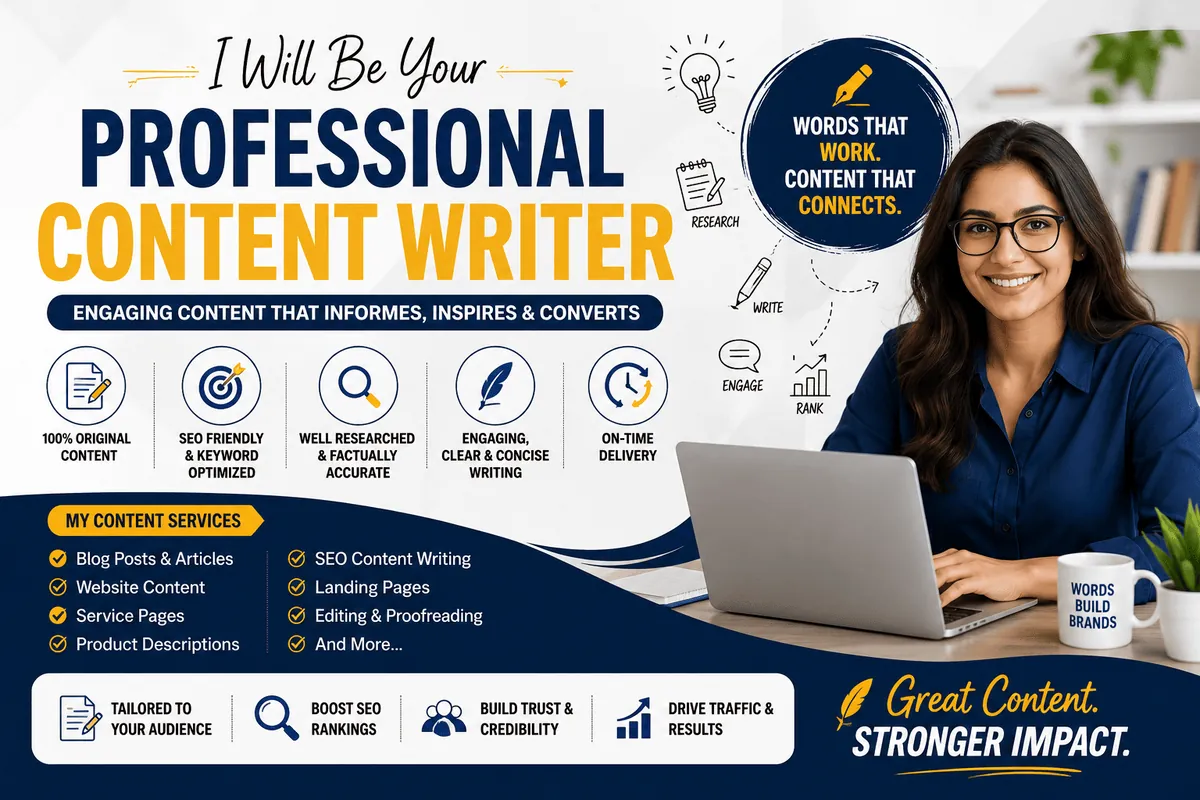 Professional Content Writer for Blogs and Websites
